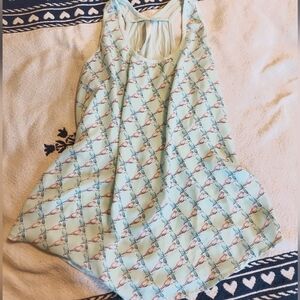 Mint Green Patterned Bird Tank Top
